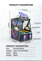FUNSPACE Hyper Roll Ball, jeu de compétition pour deux joueurs, LED, 1 an de garantie, jeu de récompense à monnayeur en anglais, machine d'arcade