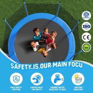Trampoline de qualité supérieure 10FT-14FT Trampoline récréatif avec filet de sécurité pour enfants et adultes Cadre de 18 pieds approuvé ASTM - Product Image 5