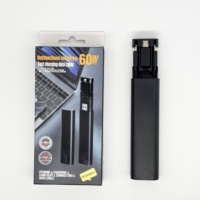 Adaptateur de câble de données intégré multifonctionnel 60W à charge rapide, compatible iOS, à angle droit, pour ordinateur/imprimante