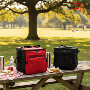 24 pz/CS Borsa Termica Eco-Friendly 28x23x28 cm in Poliestere Oxford Resistente con Chiusura a Cerniera Portatile per Alimenti da Esterno in PEVA - Product Image 3