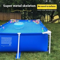 Großer PVC-Faltpool für Erwachsene & Kinder, nicht aufblasbar, Fischteich für den Außenbereich, Stahlrahmen-Gartenpool