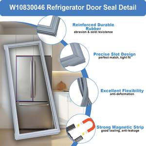 Joint d'étanchéité de <span class=keywords><strong>porte</strong></span> de réfrigérateur W10830046, joint de <span class=keywords><strong>porte</strong></span> de congélateur compatible avec <span class=keywords><strong>Whirlpool</strong></span>, remplace PD00040604, W1016399, W10443241 - Product Image 4