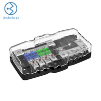 Bloc de distribution de fusibles automobile et marine 4 circuits avec isolation de sécurité, borne de terre pour moto, camping-car, VTT, amplificateur stéréo
