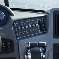 DAMAVO Panneau de commutation à bascule 4 voies 12V personnalisé avec connecteur, conforme CE-LVD UE, sécurité basse tension, pour applications marines