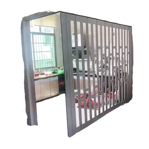 Keamanan komersial smart aluminium polikarbonat grill geser pintu lipat untuk rumah