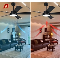 Ventilateur de plafond LED intelligent LINKWAY moderne de 60 pouces avec moteur DC, 5 pales, télécommande et variateur d'intensité pour la maison et la chambre