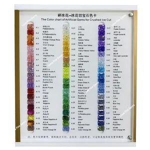 พลอยเทียม Cz หลากสี,พลอยเทียมทรงหลวมหินเจียรน้ำแข็งแผนภูมิสีเซอร์โคเนีย