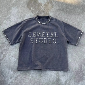 ผู้ผลิตเสื้อยืดคอตตอน 100% คุณภาพสูงแบบสั่งทำพิเศษ พร้อมลายพิมพ์แบบกำหนดเอง สไตล์วินเทจทรงโอเวอร์ไซส์ - Product Image 2