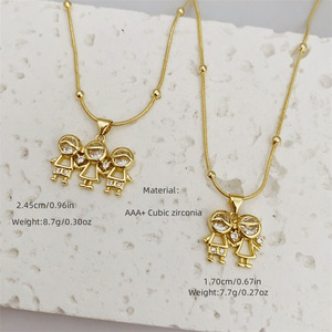Collar <span class=keywords><strong>de</strong></span> Acero Inoxidable <span class=keywords><strong>de</strong></span> Moda <span class=keywords><strong>de</strong></span> la Marca Fanhua, Resistente al Agua, Sin Deslustre, Chapado en Oro <span class=keywords><strong>de</strong></span> 18K, para Niños y Niñas - Product Image 6