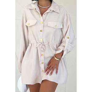 Camisas Beige con Botones a Presión para Mujer, Colección al por Mayor de Blusas y Camisas Elegantes - Product Image 2