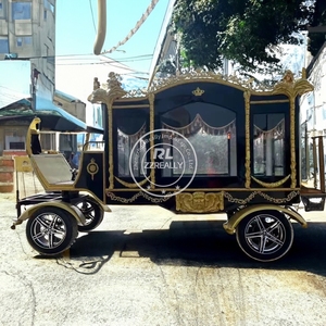 OEM đặc biệt giao thông vận tải vàng retro xe tang tang lễ Cung cấp giao thông vận tải Xe Điện Quan tài xe - Product Image 5