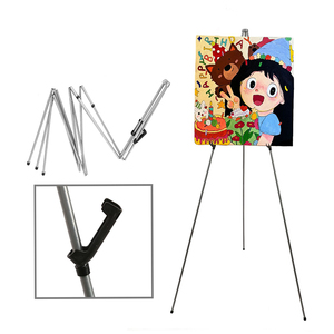 カスタマイズ可能なポータブル折りたたみ式調整可能な金属製スチール製アーティストイーゼル（結婚式の展示用） - Product Image 4