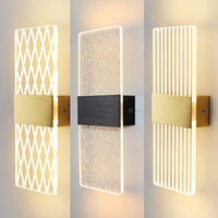 Applique murale moderne en acrylique noir 6W LED Design à angle droit pour décoration intérieure de luxe pour chambre salon couloir escalier utilisation