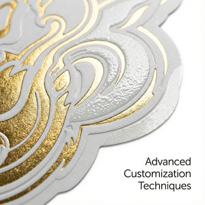 Custom Self Adhesive <b>Vinyl</b> <b>Sticker</b> Roll Gold Foil Stamping Embossed Label For Automatic Labeling Machine Food Packaging - Product Image 3