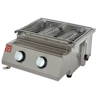 Barbecue à gaz en acier inoxydable personnalisable à deux têtes, quatre têtes et six têtes pour l'extérieur, disponible pour les hôtels et les restaurants