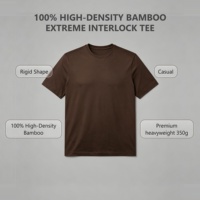 T-shirt pour homme en bambou 350 GSM, coupe ample, style grunge, logo personnalisé, mode durable, vente en gros