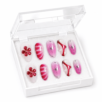 Ongles à presser roses brillants, dégradé tourbillonnant, en gel souple, certifiés MSDS, 32 pièces, longue durée, style salon