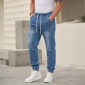 <span class=keywords><strong>Jeans</strong></span> da <span class=keywords><strong>Uomo</strong></span> Traspiranti e Leggeri, Stile Streetwear <span class=keywords><strong>con</strong></span> <span class=keywords><strong>Elastico</strong></span> <span class=keywords><strong>in</strong></span> <span class=keywords><strong>Vita</strong></span> - Product Image 1
