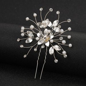 Europe and America Cross Border Flower Spray Paint Spot Drill U-Shaped <strong>Hair</strong> <strong>Pin</strong> <strong>Wedding</strong> Bridal Accessories - Product Image 2