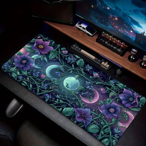 Tapis de bureau Moon <span class=keywords><strong>Phase</strong></span> Purple Gold - Grand tapis de souris rectangulaire pour jeux/bureau, avec un design vibrant violet or/<span class=keywords><strong>bleu</strong></span>/<span class=keywords><strong>marron</strong></span> - Product Image 2