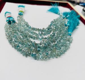 ลูกปัดเพชรเซอร์คอนทรงหยดน้ำสีฟ้าธรรมชาติ - Product Image 4