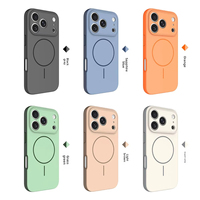 Étui de téléphone portable magnétique transparent en TPU deux-en-un avec cordon et design à trous fins pour 15Promax & 17Pro/16E
