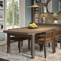 Ensemble de table à manger rustique fait main TAILAI FURNITURE avec 6 à 8 chaises, meubles en chêne massif de luxe, style antique