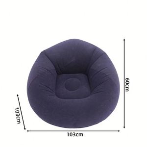 Modern Soft Surface PVC <b>Inflatable</b> Bean Bag Chair Flocking <b>Sofa</b> Air Lounger Lazy Couch Portable Foldable Indoor Living Room - Product Image 1