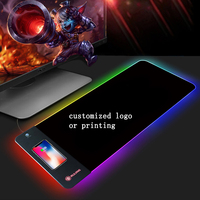 Tapis de souris de jeu LED RVB personnalisé avec recharge sans fil 10-15W, style chauffant plus grand, tapis de souris de jeu en stock avec logo personnalisé