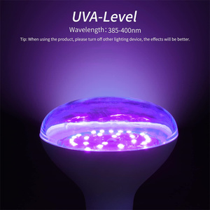 UVA 385-400nm Póster fluorescente Lámpara de luz negra 100W Equivalente a BR30 Bombilla <span class=keywords><strong>LED</strong></span> negra para brillar en la oscuridad - Product Image 3