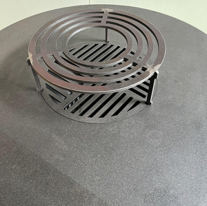 Barbecue a legna in acciaio Corten, braciere da esterno con griglia di cottura, stufa riscaldante in metallo effetto ruggine per patio e campeggio - Product Image 6
