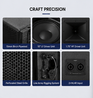 Altavoz de Línea Doble Pasivo de 10 Pulgadas, 650W RMS, Sensibilidad de 100dB, Sistema de Altavoces Profesional para Conciertos