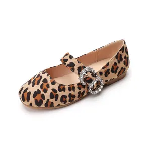 Sapatos de dança do balé, crianças sapatos para caminhada do ar livre de leopardo tamanho grande para meninas