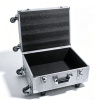 Valise de transport en aluminium avec roulettes et poignée télescopique, mallette à outils roulante en aluminium avec mousse alvéolée et mousse découpable