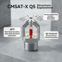 Tête de sprinkler verticale CMSAT-X 161-68C pour équipement de lutte contre l'incendie et fournitures de protection incendie des bâtiments