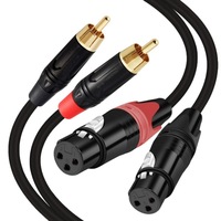 Cable de micrófono con conexión de audio estéreo dual XLR a dual RCA para cine en casa y altavoces de computadora.