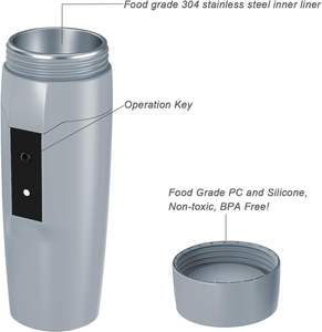 Bouilloire électrique à contrôle de température 12V, tasse chauffante en acier inoxydable pour café, gobelet de voyage, tasse intelligente pour voiture - Product Image 3