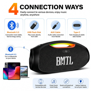 Xdobo BMTL <span class=keywords><strong>B</strong></span>-<span class=keywords><strong>O</strong></span>-<span class=keywords><strong>O</strong></span>-M Altavoz Inalámbrico Portátil con Subwoofer de Graves Profundos de 100W, Sonido Estéreo <span class=keywords><strong>HiFi</strong></span>, Luz RGB, Audio Estéreo de 2.2 Canales - Product Image 4