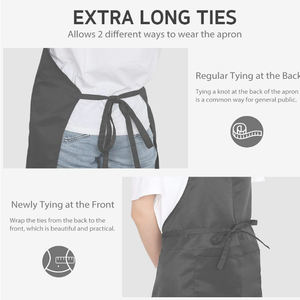 Tam Baskılı Tasarımlı Su Geçirmez Ayarlanabilir Cepli Geri Dönüştürülebilir Promosyon Mutfak Barista Önlüğü Pamuklu Şef Önlüğü - Product Image 3