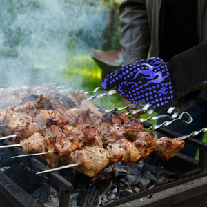 Guanto da forno ignifugo in <span class=keywords><strong>Silicone</strong></span> per grigliare guanti da forno resistente al calore Set guanti da barbecue ispessiti in <span class=keywords><strong>Silicone</strong></span> guanto combustibile riutilizzabile per cucina - Product Image 6