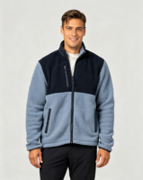 Veste zippée pour homme en polaire sherpa colorée à col montant, personnalisable avec logo brodé, de haute qualité, chaude pour l'hiver