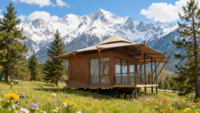 Tente de glamping préfabriquée de luxe à double couche, villa modulaire, hôtel de camping en plein air, hébergements de style hôtel, quatre saisons