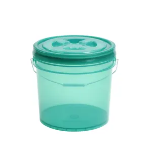 Seau à eau transparent 8 L 10 L 12 L en plastique PP avec poignée en métal