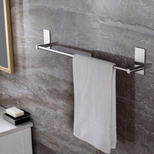<span class=keywords><strong>Toallero</strong></span> <span class=keywords><strong>de</strong></span> <span class=keywords><strong>Pared</strong></span> YOTO <span class=keywords><strong>de</strong></span> Diseño Moderno y Sencillo con Acabado Cepillado, <span class=keywords><strong>Sin</strong></span> Perforaciones, <span class=keywords><strong>de</strong></span> Una Sola Barra, con Ganchos para Colgar, para Baño - Product Image 1