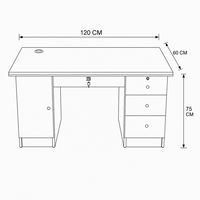 Bureau de direction autonome en bois de 120 cm, durable, moderne et minimaliste, pour poste de travail informatique individuel ou bureau à domicile, vente en gros