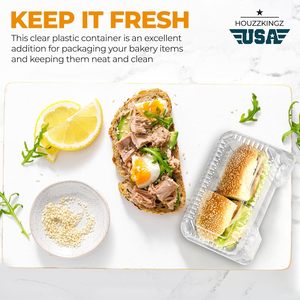 透明な蓋付きプラスチック製ブリスタークラムシェル食品容器（ピザ、寿司、ケーキ、パン、クッキー、スナック用） - Product Image 4