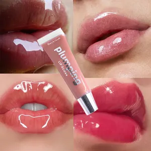 Sıcak satış 8 renkler dolgunlaştırıcı dudak yağı parlak Glitter nemlendirici renkli dudak yağı makyaj ve kozmetik Online renk değişimi dudak yağı