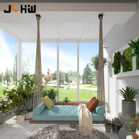Lit de repos suspendu en teck de luxe pour l'extérieur, hamac suspendu en bois, canapé suspendu moderne, mobilier de jardin, balançoire suspendue détachable