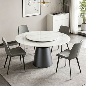 Mesa de Comedor Redonda Moderna de Mármol con Tapa Giratoria para 6 Personas, Diseño Minimalista y Duradero, Muebles para Comedor - Product Image 5