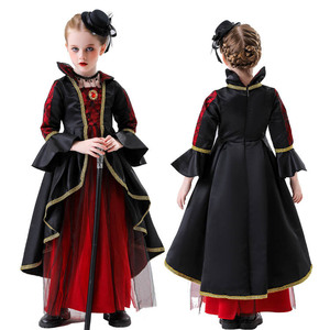 Disfraz de vampiro para niños, vestido con sombrero y gargantilla para niñas, traje para actuación en escenario, Halloween - Product Image 1